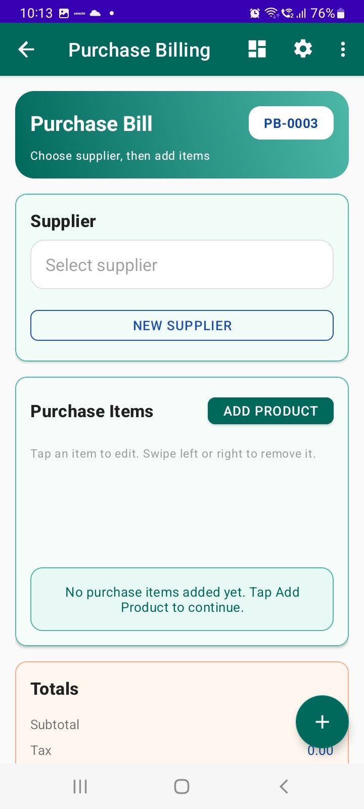 Bill Xpert purchase billing screen